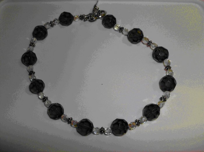 Black and white crystal choker necklace
