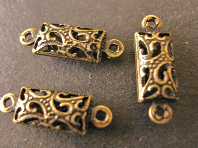 Findings Filigree Connectors 16x5mm Links Antique Bronze Finish