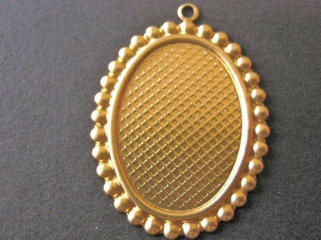 Cameo Setting 25x18mm Raw Brass Jewelry Findings