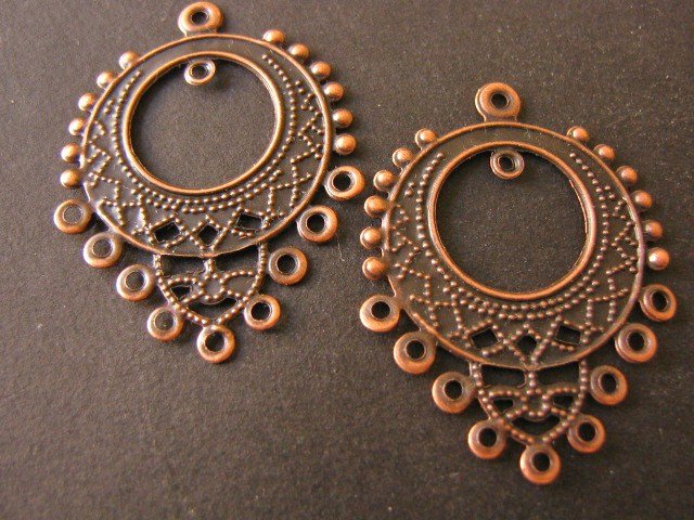 Chandelier Findings 25x32mm Antique Copper Pendants qty 10