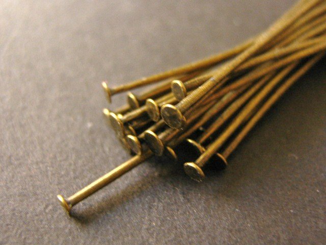 Head Pin Findings 2 Inch or 5CM Antique Bronze
