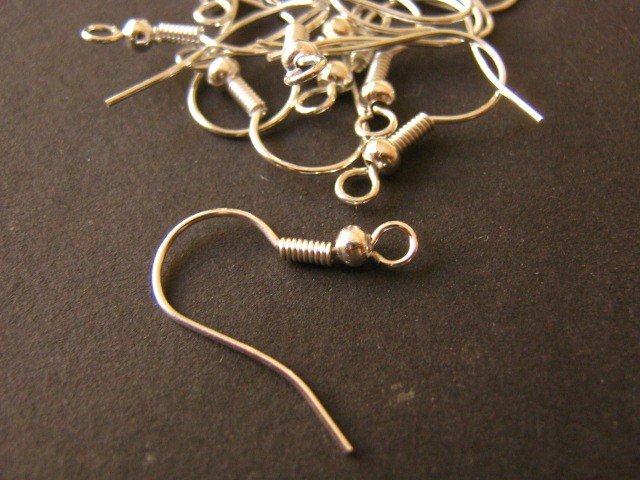 Ear Wire French Hook 19x20mm Silver Plated