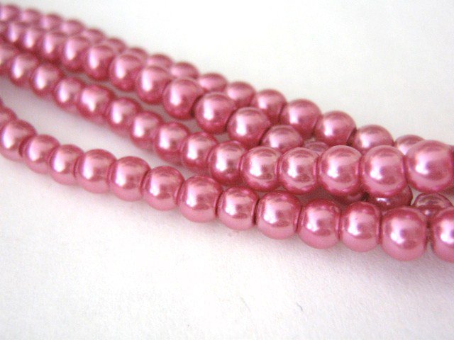 Faux Pearls Dusty Pink Glass Beads 4mm Round