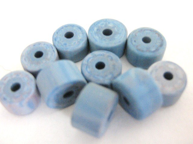 Blue Marble 5x7mm Heshi Rondelle Vintage Lucite Beads