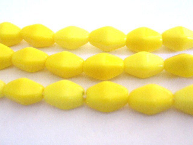 Opaque Yellow 8x6mm Bicone Czech Glass Beads
