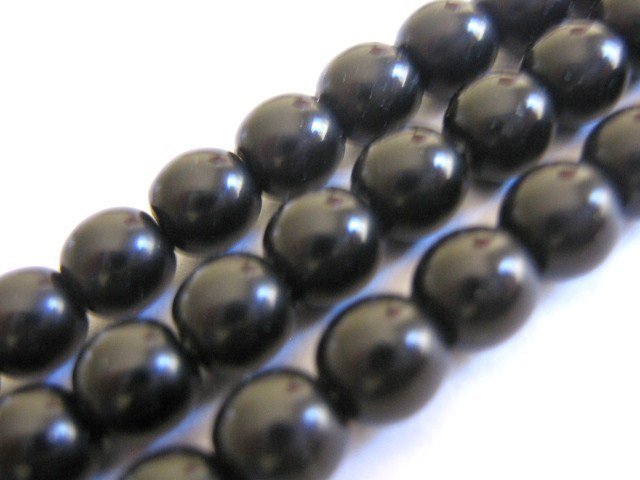 Jet Opaque Black 8mm Round Czech Glass Beads