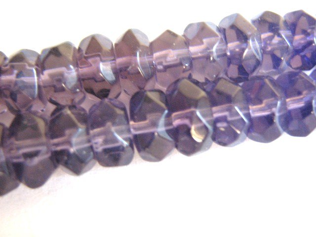 Purple Transparent Glass Beads 5x8mm Rondelle