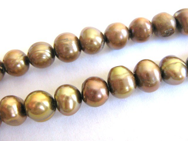 Cinammon Brown 6mm Potato Freshwater Pearls Beads