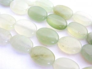 New Jade Gemstone Beads 10x15mm Flat Oval Serpentine
