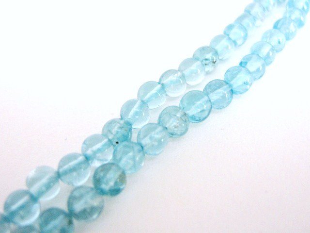 Apatite 4mm Round Blue Gemstone Beads