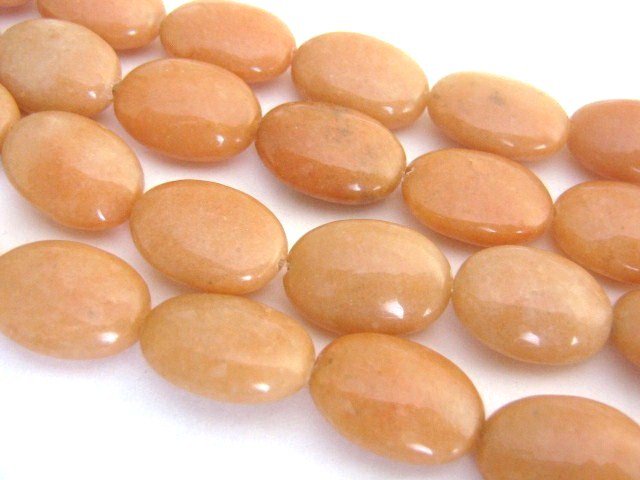 Red Aventurine Gemstone Beads 13x18mm Flat Oval