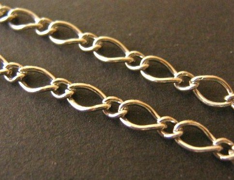 Mother and Son Chain Silver Plated 6x4mm 3x2mm 12 Feet