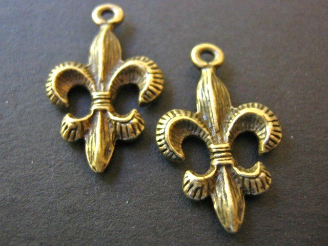 Charms Fleur de Lis 14x24mm Antique Bronze