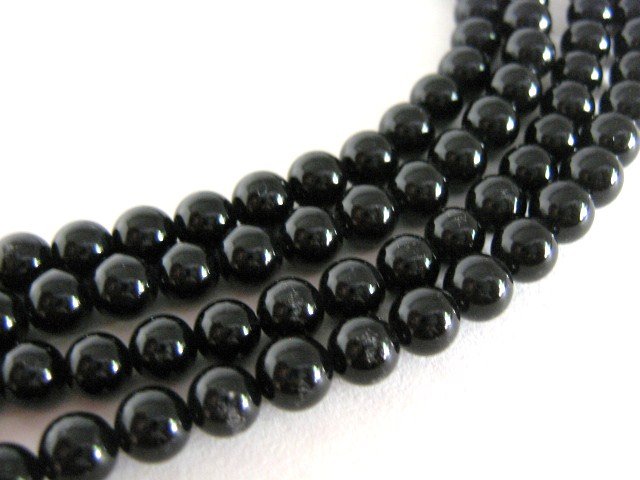 Black Onyx 6mm Round Gemstone Beads