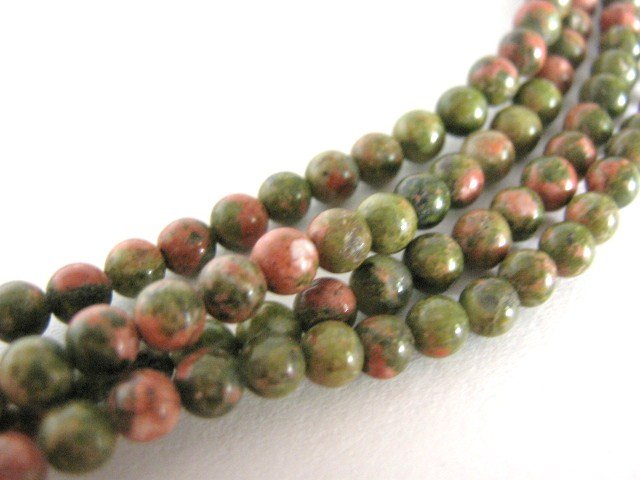 Unakite 4mm Round Gemstone Beads