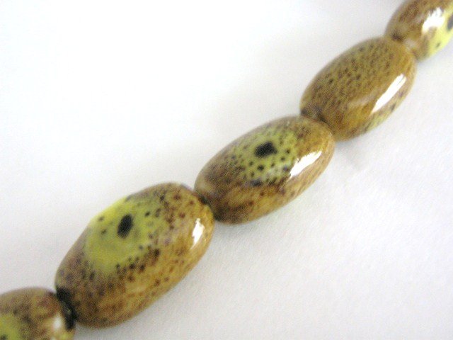 Golden Yellow 18x10mm Oval Porcelain Beads