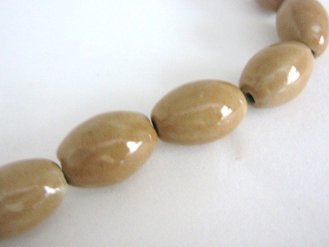 Honey Brown 18x14mm Oval Porcelain Beads