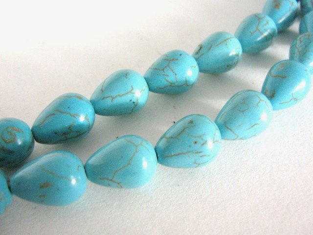 10x14mm Teardrops Turquoise Howlite Gemstone Beads Imitation Turquoise