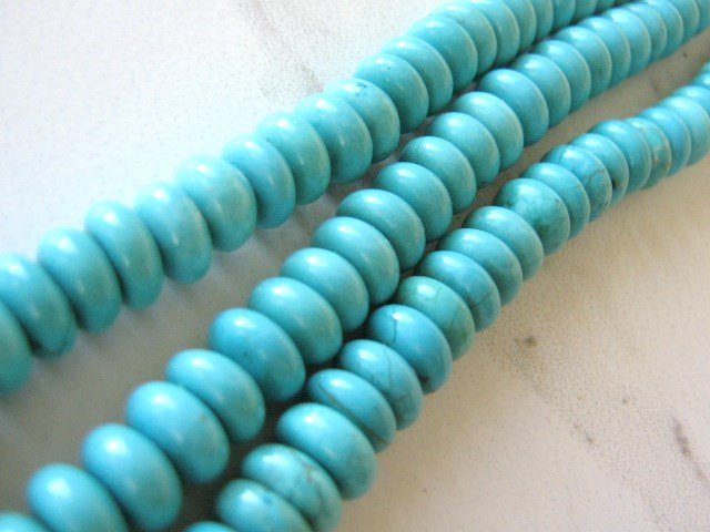 Blue 9mm Rondelle Turquoise Howlite Gemstone Beads Spacer