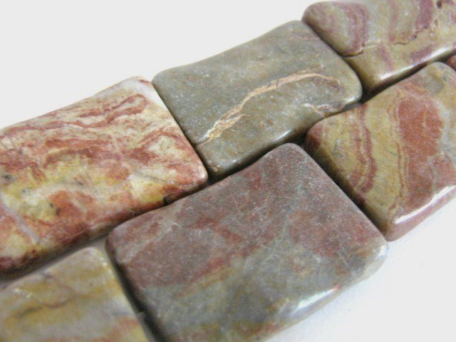 21x31mm Rectangle Rainbow Jasper Gemstone Beads