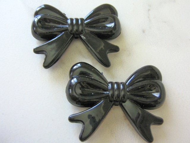 Black 46mm Bow Knot Beads Acrylic Chunky Bubblegum