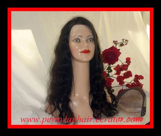 18-20" Virgin Peruvian Human Hair Full Lace Wig Wavy