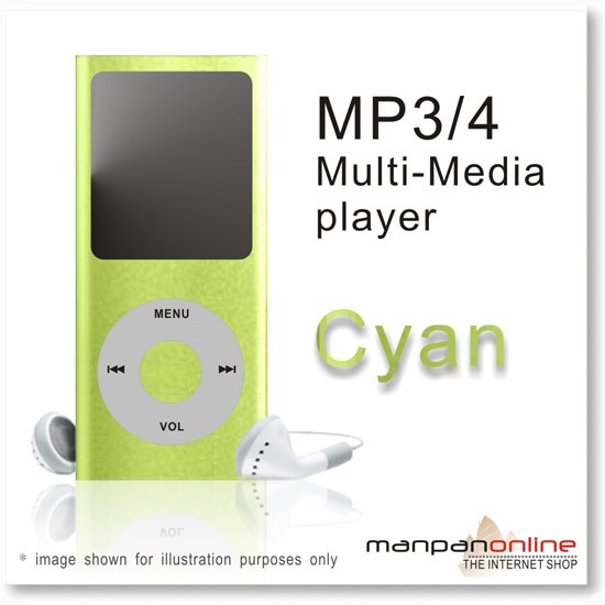 MP3 MP4 Portable Multi Media Player 1.8" LCD w/ 2GB cyan