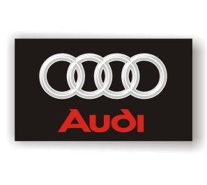Audi 3D Logo Black Flag
