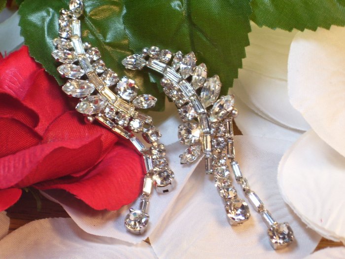 Eisenberg Clear Rhinestone Earrings