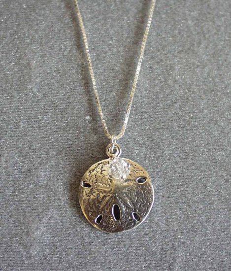 Sand Dollar Pendant with Swarovski Crystal Accent
