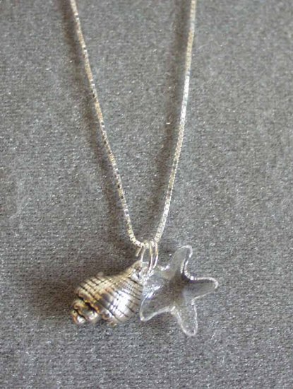 Shell Pendant with Swarovski Crystal Starfish