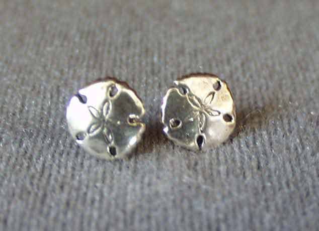 Sterling Silver Sand Dollar Stud Post Earrings