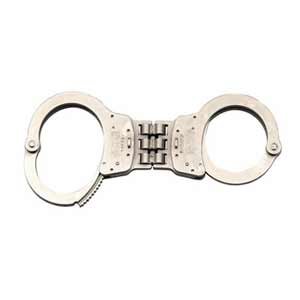 SMITH & WESSON # 300P Hinged Nickel Handcuff w/Push Pin
