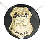 Boston Leather 5841 Round Neck Chain Badge Holder