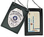 Boston Leather Model 400 Neck Chain Badge and ID Holder with Badge Cutout