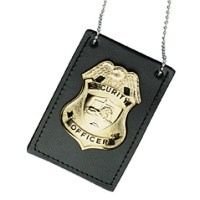 Boston Leather Undercover Neck Chain Badge Holder