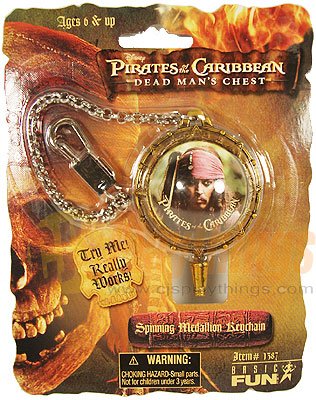 PIRATES OF CARIBBEAN Dead Man's Chest SPINNING MEDALLION KEYCHAIN