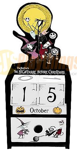 NECA Nightmare Before Christmas Wooden Cube Calendar Jack & Lock Shock Barrel