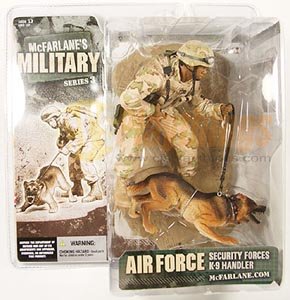 Mcfarlane Military series 3 AIR FORCE SECURITY FORCES K-9 HANDLER w/dog