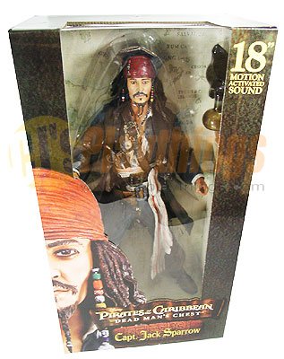 NECA PIRATES OF CARIBBEAN Dead Man's Chest 18" inch JACK SPARROW Talking DMC Johnny Depp