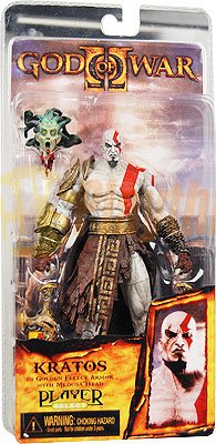 NECA Player Select God of War Kratos w/ medusa head in Golden Fleece Armor