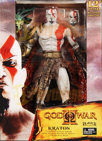 NECA Player Select God of War 2 12" Kratos Talking w/Medusa Head