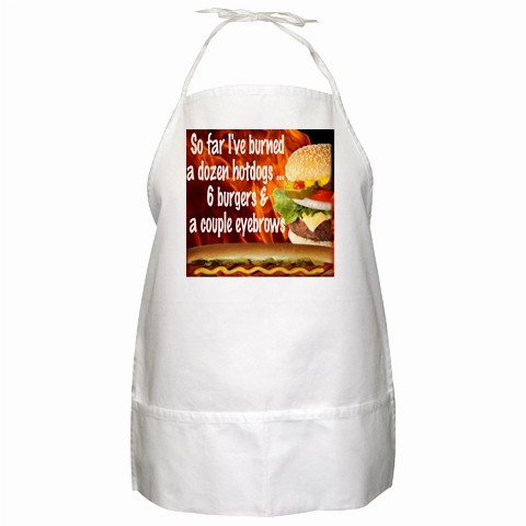 Funny Burned Eyebrows BBQ Kitchen Apron with Pockets - 13310294