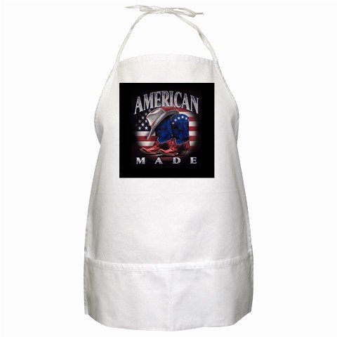 American Made BBQ Kitchen Apron with Pockets - 13318622