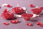 Rose and Heart Candles (Set of 4)