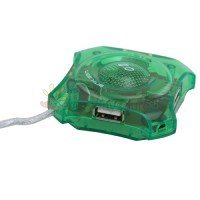 Mini 4-port USB 2.0 Hub (Green)