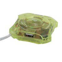 Mini 4-port USB 2.0 Hub (Yellow)