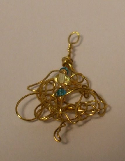 Crystal Wrapped Wire Pendant