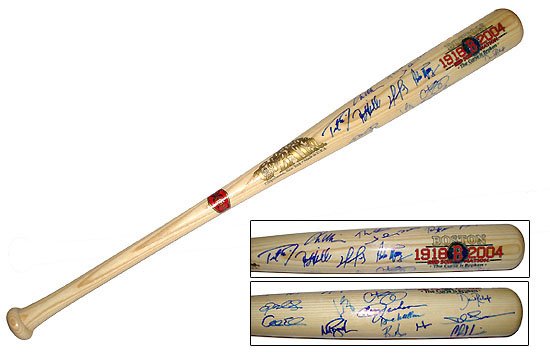 Red Sox 2004 World Series Privately Signed Baseball Bat w 27 signatures