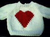 Handmade Valentine Heart Sweater for 16 inch Cabbage Patch Kid Doll